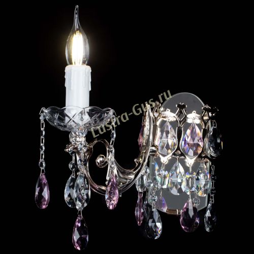 Бра Елизавета №1 мини розовая в Магнитогорске Гусь Хрустальный