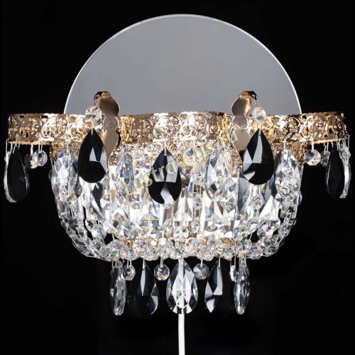 Бра Камея Флора черная в Магнитогорске Гусь Хрустальный