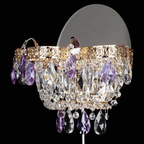 Бра Камея Флора фиолетовая в Магнитогорске Гусь Хрустальный