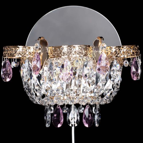 Бра Камея Флора розовая в Магнитогорске Гусь Хрустальный