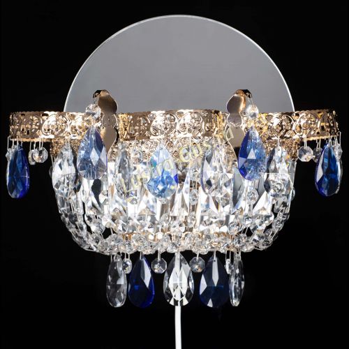 Бра Камея Флора синяя в Магнитогорске Гусь Хрустальный