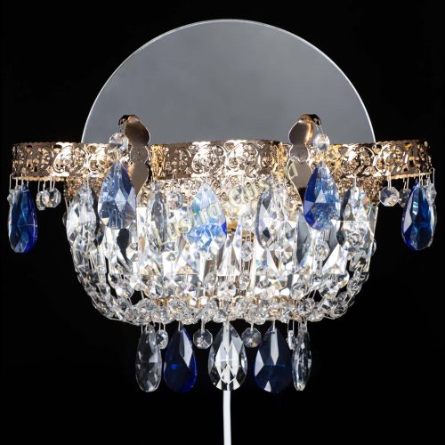 Бра Камея Флора синяя в Магнитогорске Гусь Хрустальный