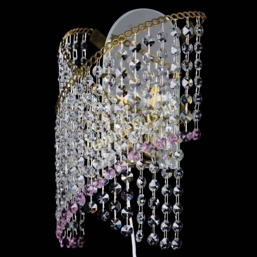 Бра Космея №1 розовая под бронзу в Магнитогорске Гусь Хрустальный