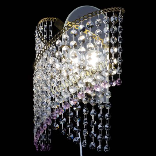 Бра Космея №1 розовая под бронзу в Магнитогорске Гусь Хрустальный