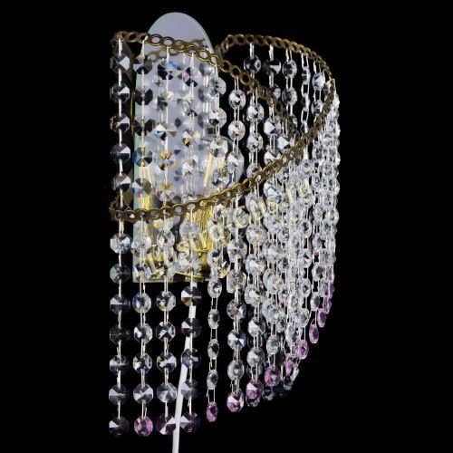 Бра Космея №1 розовая под бронзу в Магнитогорске Гусь Хрустальный