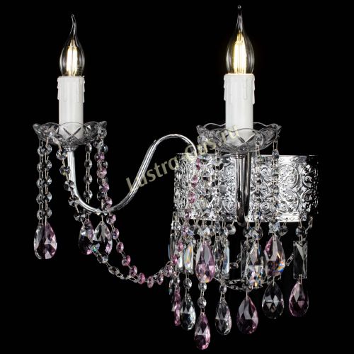 Бра Свеча Восток №2 розовая в Магнитогорске Гусь Хрустальный