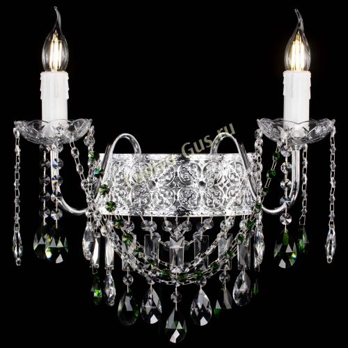 Бра Свеча Восток №2 зеленая в Магнитогорске Гусь Хрустальный