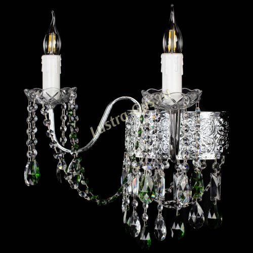 Бра Свеча Восток №2 зеленая в Магнитогорске Гусь Хрустальный