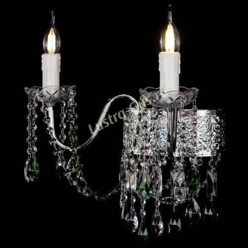 Бра Свеча Восток №2 зеленая в Магнитогорске Гусь Хрустальный