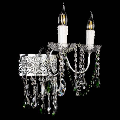 Бра Свеча Восток №2 зеленая в Магнитогорске Гусь Хрустальный