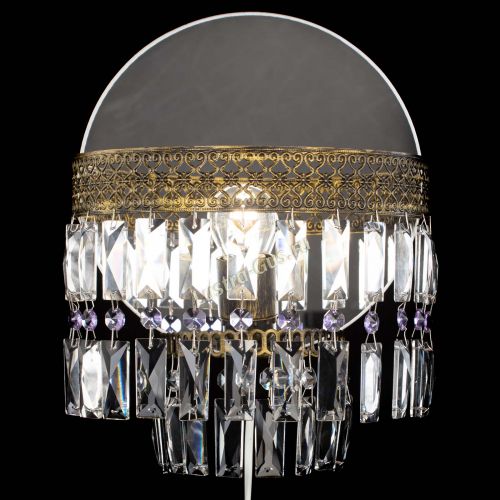 Бра Венеция Пластинка под бронзу Фиолетовая в Магнитогорске Гусь Хрустальный