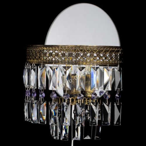 Бра Венеция Пластинка под бронзу Фиолетовая в Магнитогорске Гусь Хрустальный