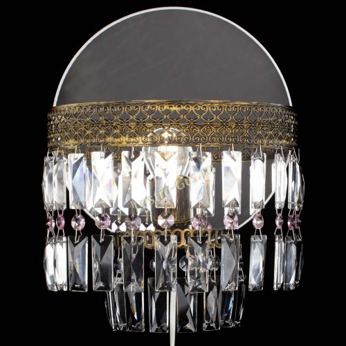 Бра Венеция Пластинка под бронзу Розовая в Магнитогорске Гусь Хрустальный