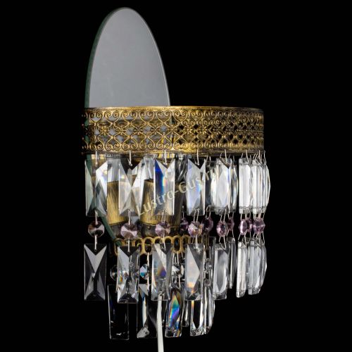 Бра Венеция Пластинка под бронзу Розовая в Магнитогорске Гусь Хрустальный