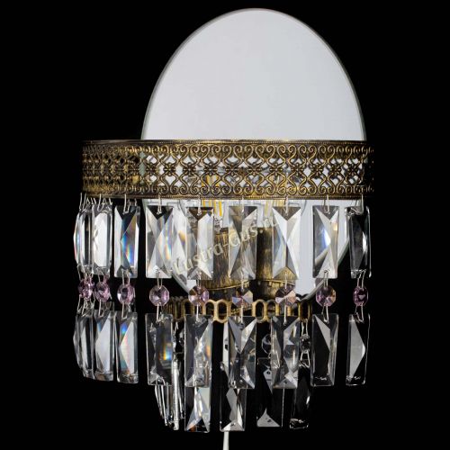 Бра Венеция Пластинка под бронзу Розовая в Магнитогорске Гусь Хрустальный