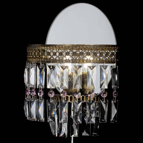 Бра Венеция Пластинка под бронзу Розовая в Магнитогорске Гусь Хрустальный