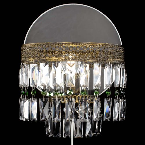 Бра Венеция Пластинка под бронзу Зеленая в Магнитогорске Гусь Хрустальный