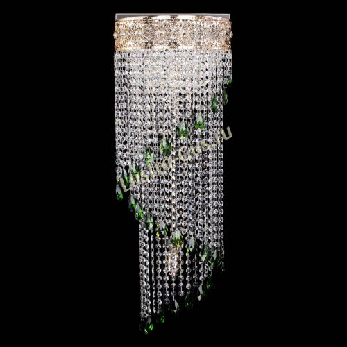 Бра Восток каскад №2 зеленая в Магнитогорске Гусь Хрустальный