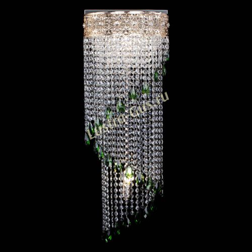 Бра Восток каскад №2 зеленая в Магнитогорске Гусь Хрустальный