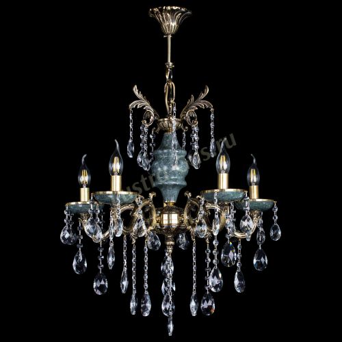 Люстра бронзовая Алфея №5 "Малахит" баден в Магнитогорске Гусь Хрустальный