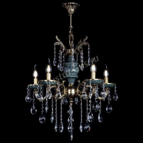 Люстра бронзовая Алфея №5 "Малахит" баден в Магнитогорске Гусь Хрустальный