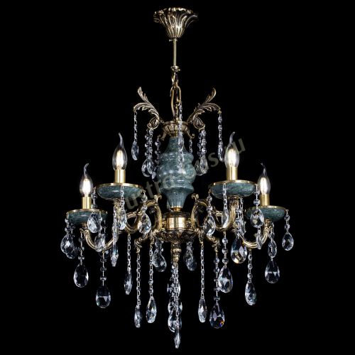 Люстра бронзовая Алфея №5 "Малахит" баден в Магнитогорске Гусь Хрустальный