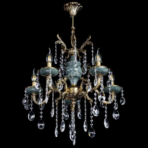 Люстра бронзовая Алфея №5 "Малахит" баден в Магнитогорске Гусь Хрустальный