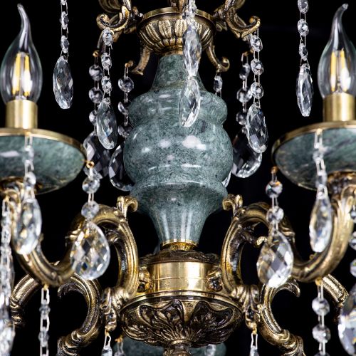 Люстра бронзовая Алфея №5 "Малахит" баден в Магнитогорске Гусь Хрустальный