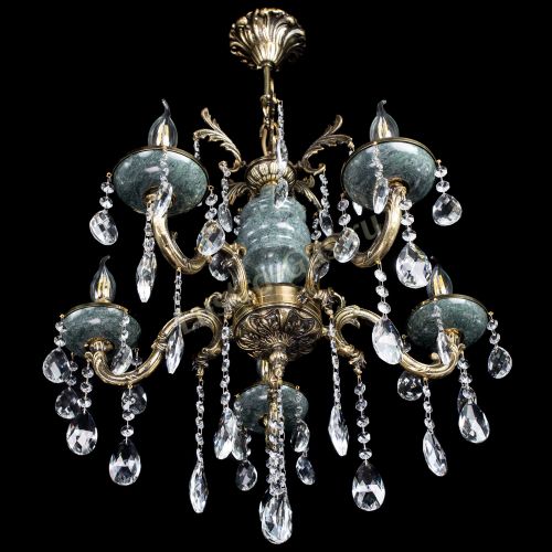 Люстра бронзовая Алфея №5 "Малахит" баден в Магнитогорске Гусь Хрустальный