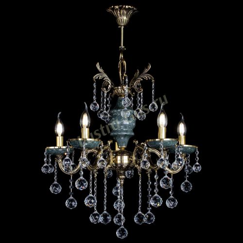 Люстра бронзовая Алфея №5 "Малахит" шар в Магнитогорске Гусь Хрустальный