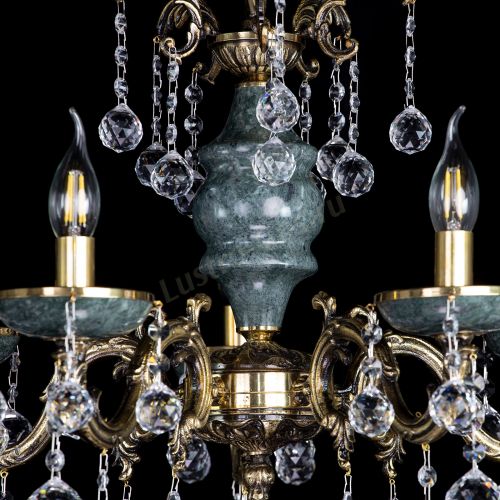 Люстра бронзовая Алфея №5 "Малахит" шар в Магнитогорске Гусь Хрустальный