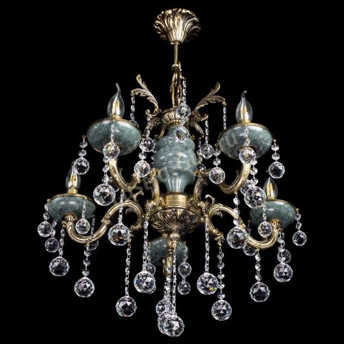 Люстра бронзовая Алфея №5 "Малахит" шар в Магнитогорске Гусь Хрустальный