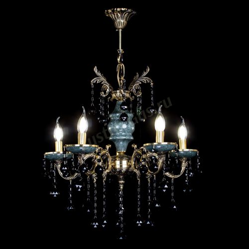 Люстра бронзовая Алфея №5 "Малахит" шар черная в Магнитогорске Гусь Хрустальный