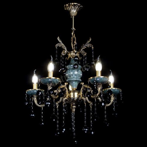 Люстра бронзовая Алфея №5 "Малахит" шар черная в Магнитогорске Гусь Хрустальный