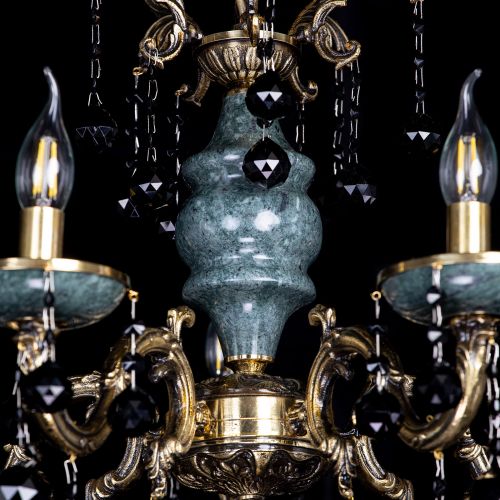 Люстра бронзовая Алфея №5 "Малахит" шар черная в Магнитогорске Гусь Хрустальный