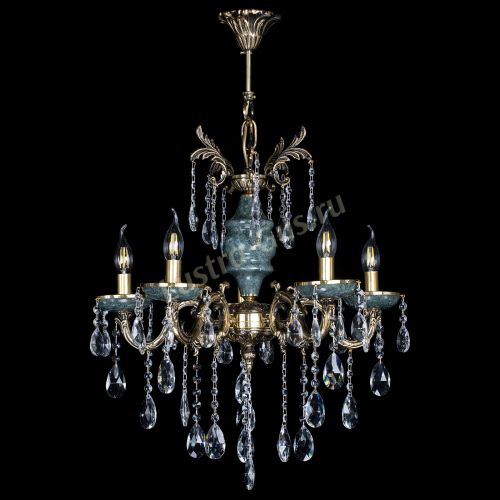 Люстра Алфея №5 "Малахит" журавлик в Магнитогорске Гусь Хрустальный