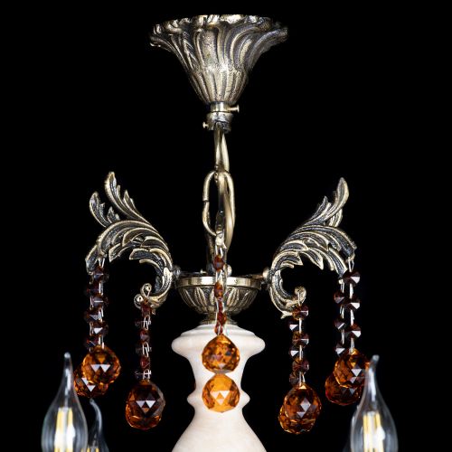 Люстра бронзовая Алфея №6 с камнем шар чайная в Магнитогорске Гусь Хрустальный