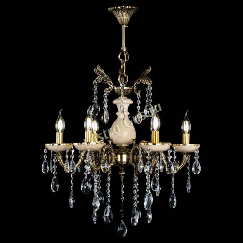 Люстра бронзовая Алфея №6 с камнем шар в Магнитогорске Гусь Хрустальный