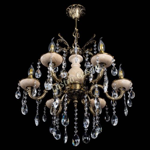 Люстра бронзовая Алфея №6 с камнем шар в Магнитогорске Гусь Хрустальный