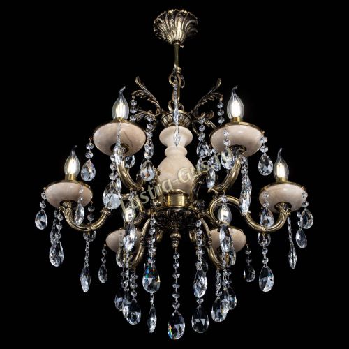 Люстра бронзовая Алфея №6 с камнем шар в Магнитогорске Гусь Хрустальный