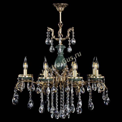 Люстра бронзовая Алфея Малахит №8 баден в Магнитогорске Гусь Хрустальный