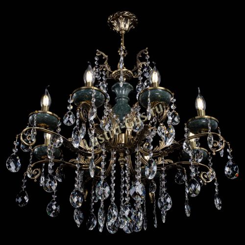 Люстра бронзовая Алфея Малахит №8 баден в Магнитогорске Гусь Хрустальный