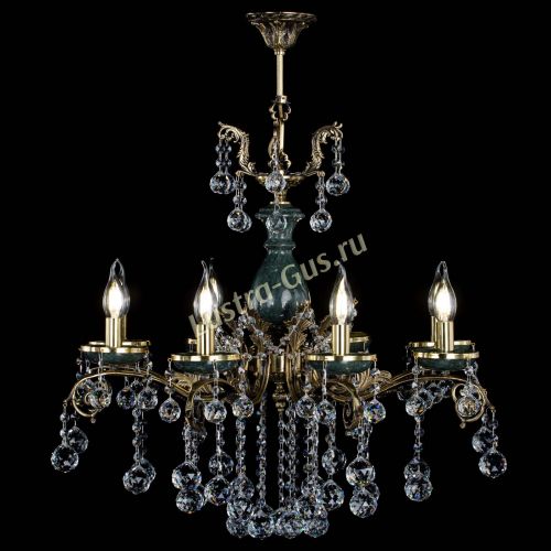 Люстра бронзовая Алфея Малахит №8 шар в Магнитогорске Гусь Хрустальный