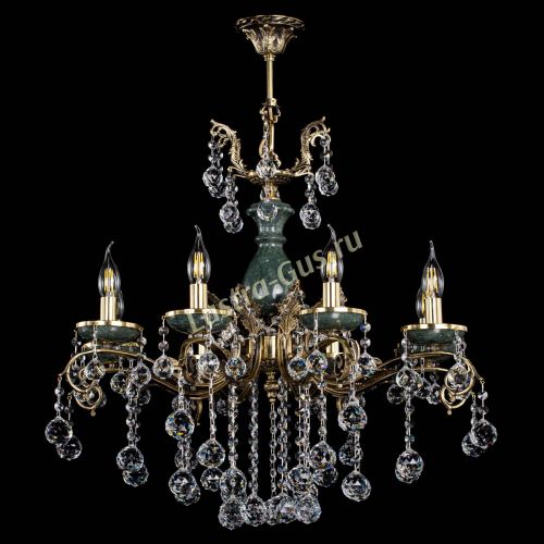 Люстра бронзовая Алфея Малахит №8 шар в Магнитогорске Гусь Хрустальный