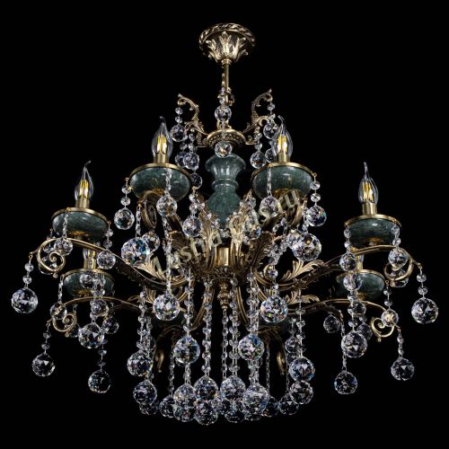 Люстра бронзовая Алфея Малахит №8 шар в Магнитогорске Гусь Хрустальный