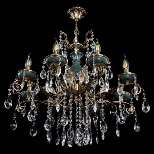 Люстра бронзовая Алфея Малахит №8 журавлик в Магнитогорске Гусь Хрустальный