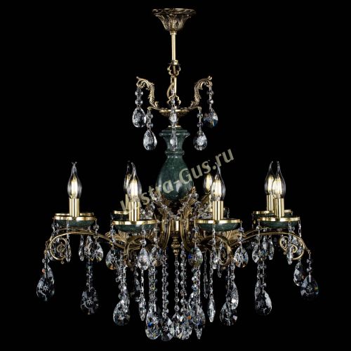 Люстра бронзовая Алфея Малахит №8 звездочка в Магнитогорске Гусь Хрустальный