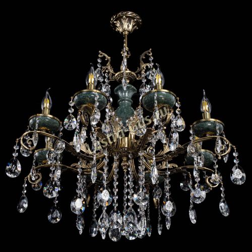 Люстра бронзовая Алфея Малахит №8 звездочка в Магнитогорске Гусь Хрустальный