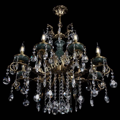 Люстра бронзовая Алфея Малахит №8 звездочка в Магнитогорске Гусь Хрустальный