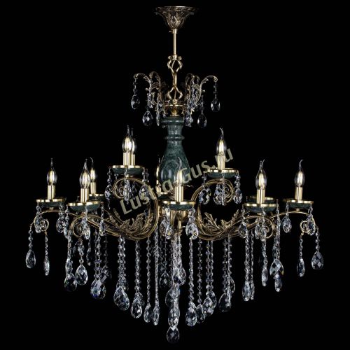 Люстра бронзовая Алфея Малахит №12 баден в Магнитогорске Гусь Хрустальный